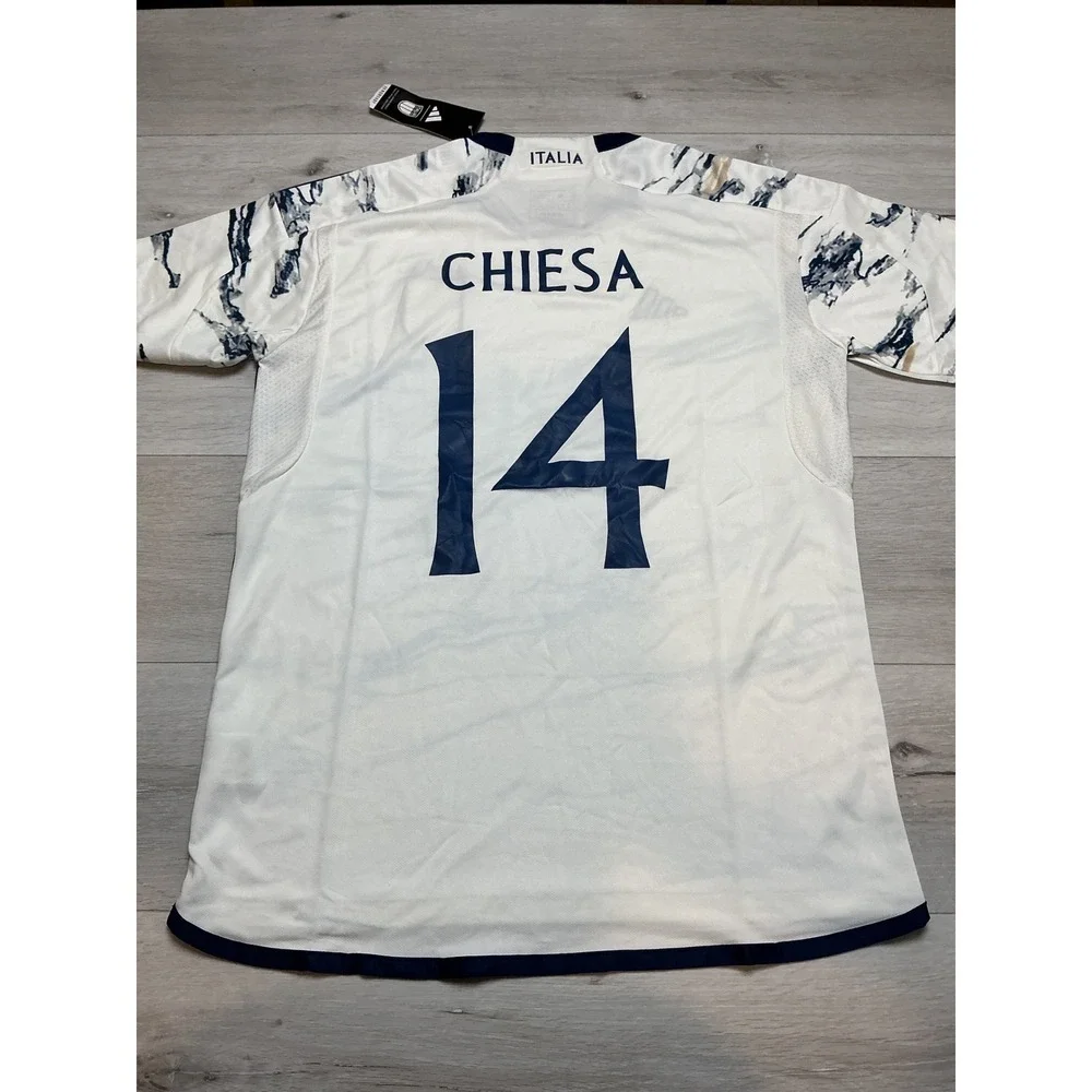 Adidas Italy Away Chiesa 14 Soccer Jersey 2023-2024 White Size Medium NWT‎